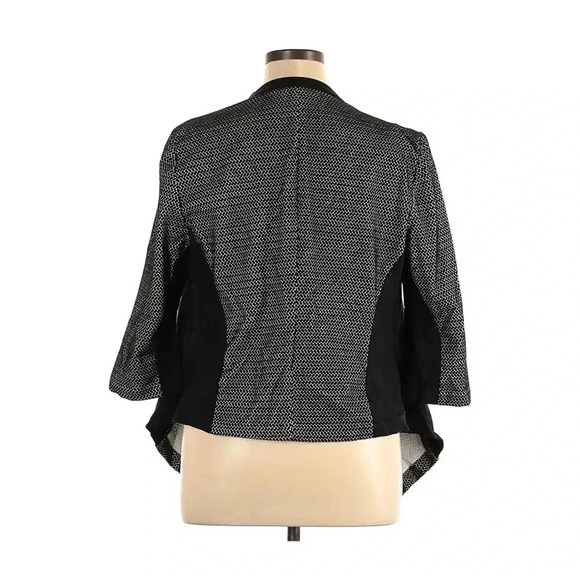 Lane Bryant black/white open front corporate work party blazer - size 14/16 - Picture 2 of 7